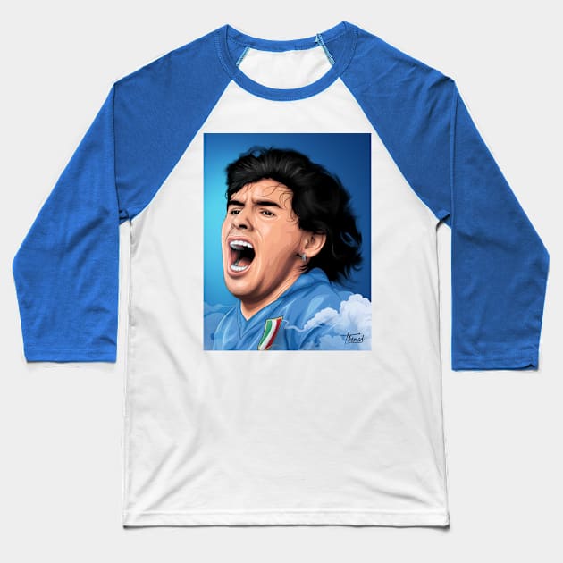 MARADONA AL NAPOLI Baseball T-Shirt by Jey13